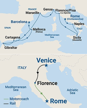 17-Day Classic Italy - Tour 4D Itinerary Map